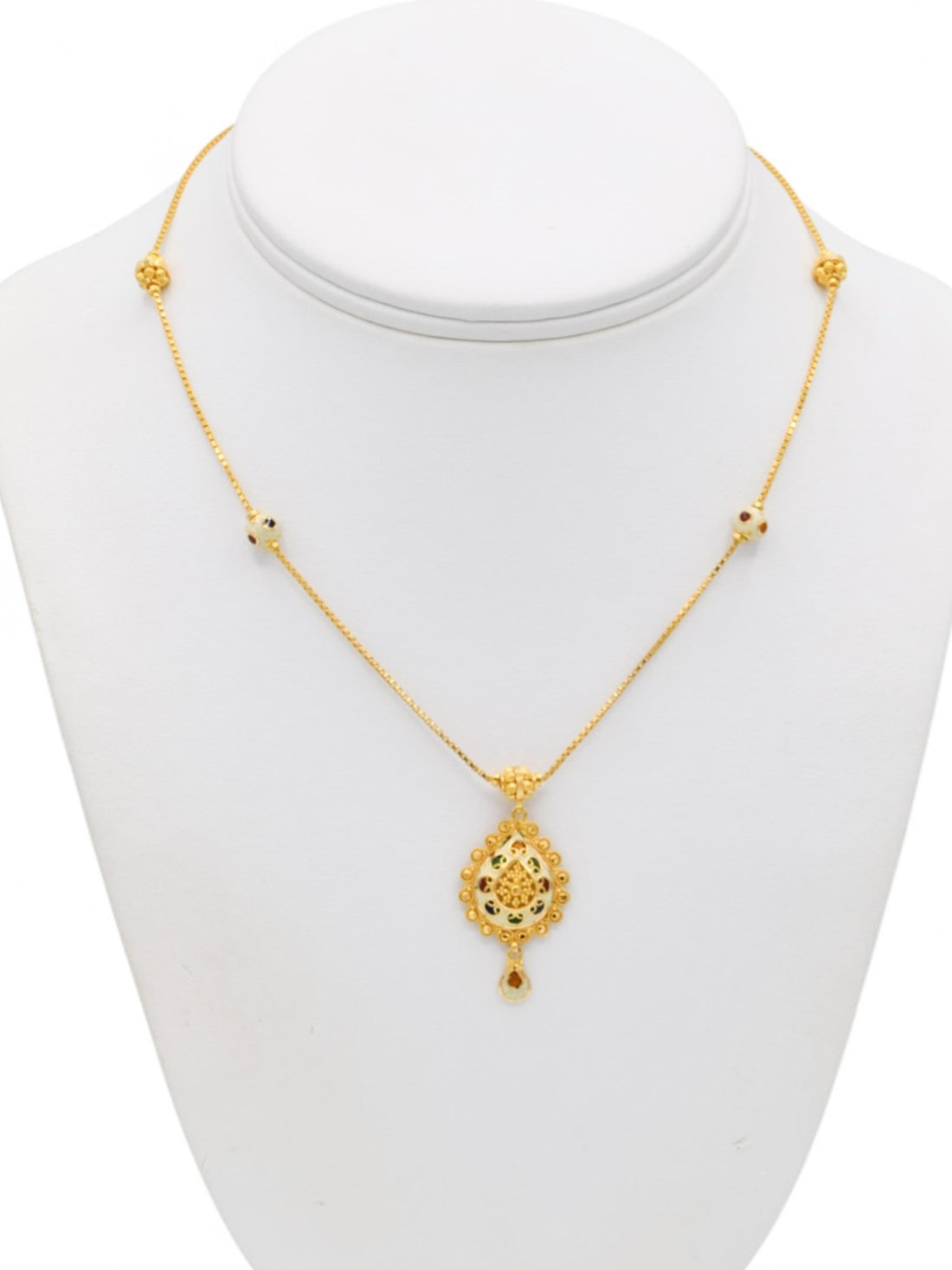 22ct Gold Minakari Necklace Set - Roop Darshan