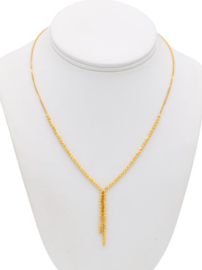 22ct Gold Ball Necklace Set - Roop Darshan