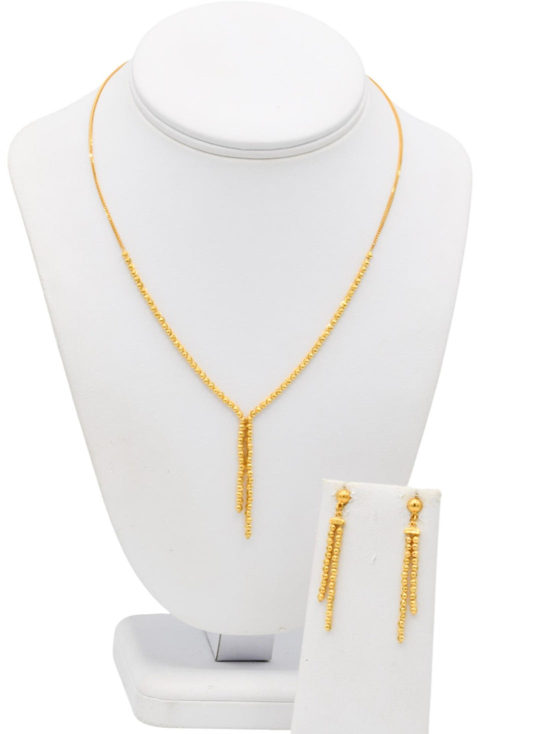 22ct Gold Ball Necklace Set - Roop Darshan