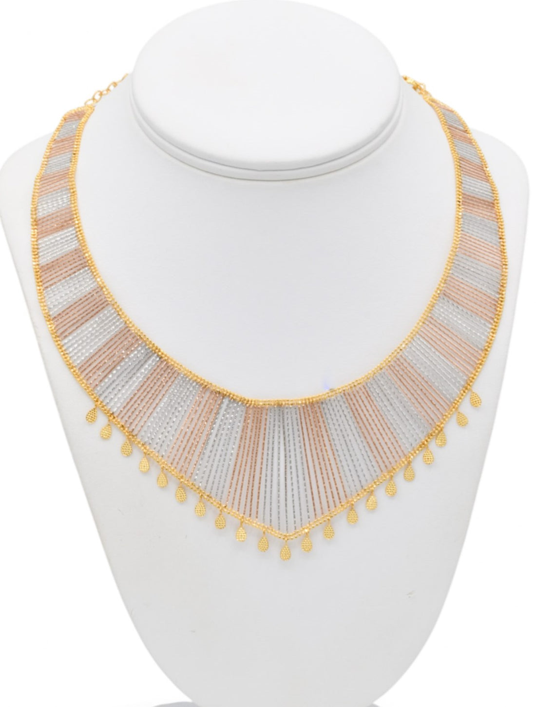 22ct Rose Gold Two Tone Necklace Set - Roop Darshan