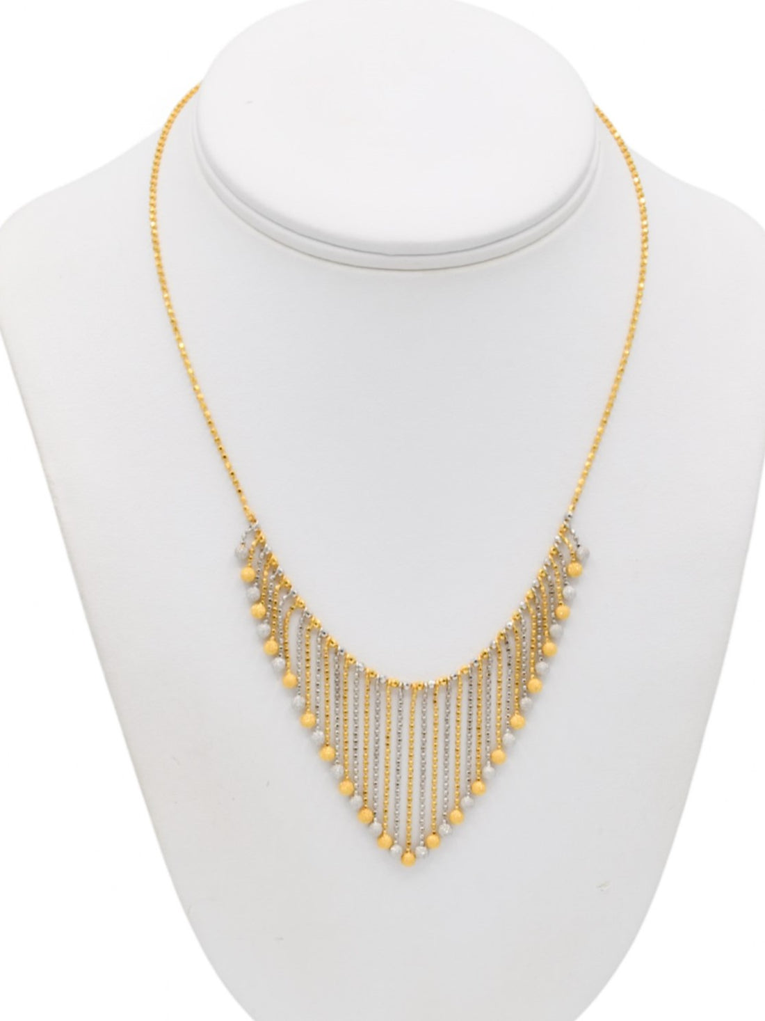 22ct Gold Two Tone Ball Necklace Set - Roop Darshan