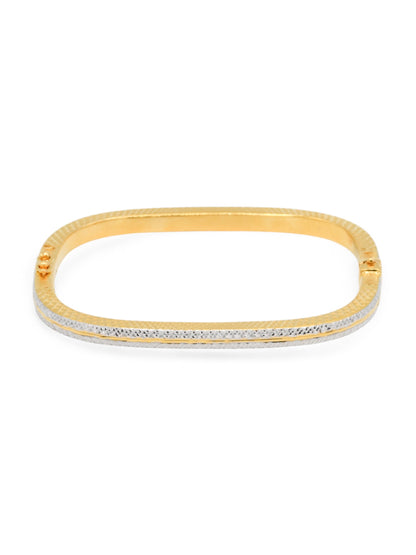22ct Gold Two Tone Rectangle Bangle - Roop Darshan