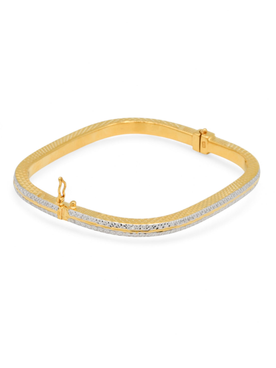 22ct Gold Two Tone Rectangle Bangle