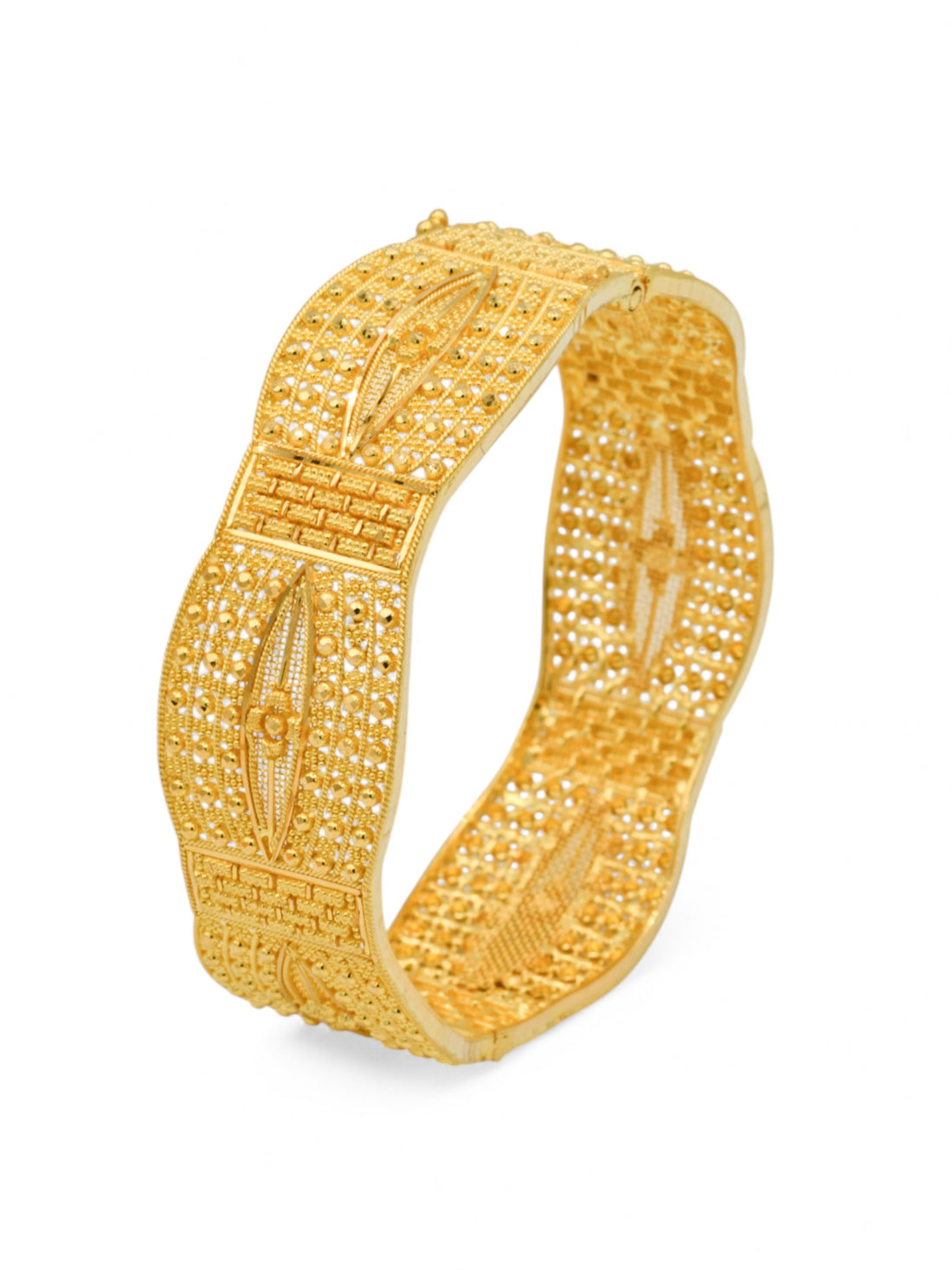 22ct Gold Filigree Patta Screw Pair Bangle