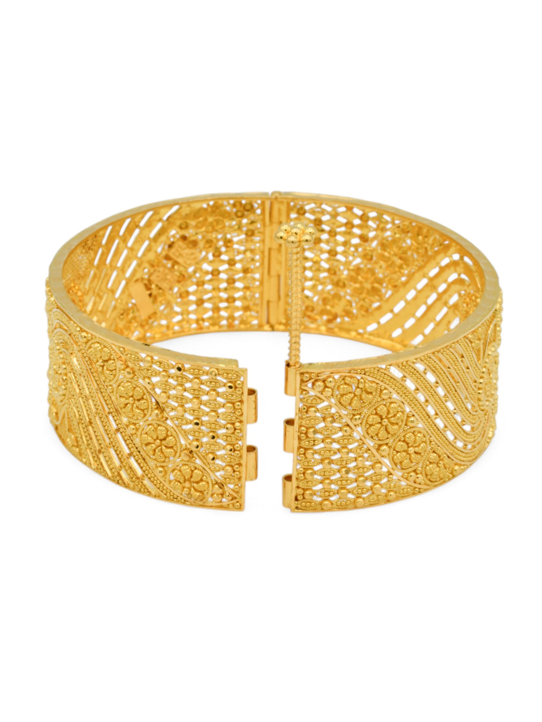 22ct Gold Filigree Screw Broad Patta Bangle
