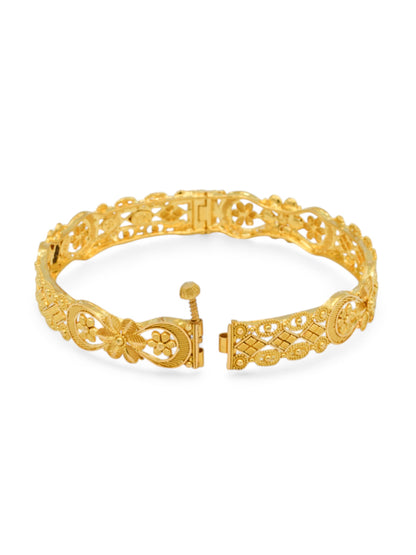22ct Gold Filigree pair Screw Bangle - Roop Darshan