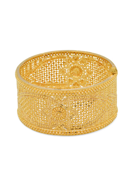 22ct Gold Filigree Screw Broad Patta Bangle