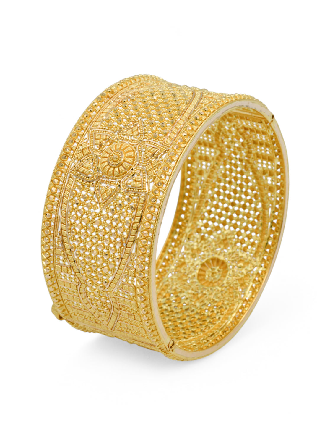 22ct Gold Filigree Screw Broad Patta Bangle