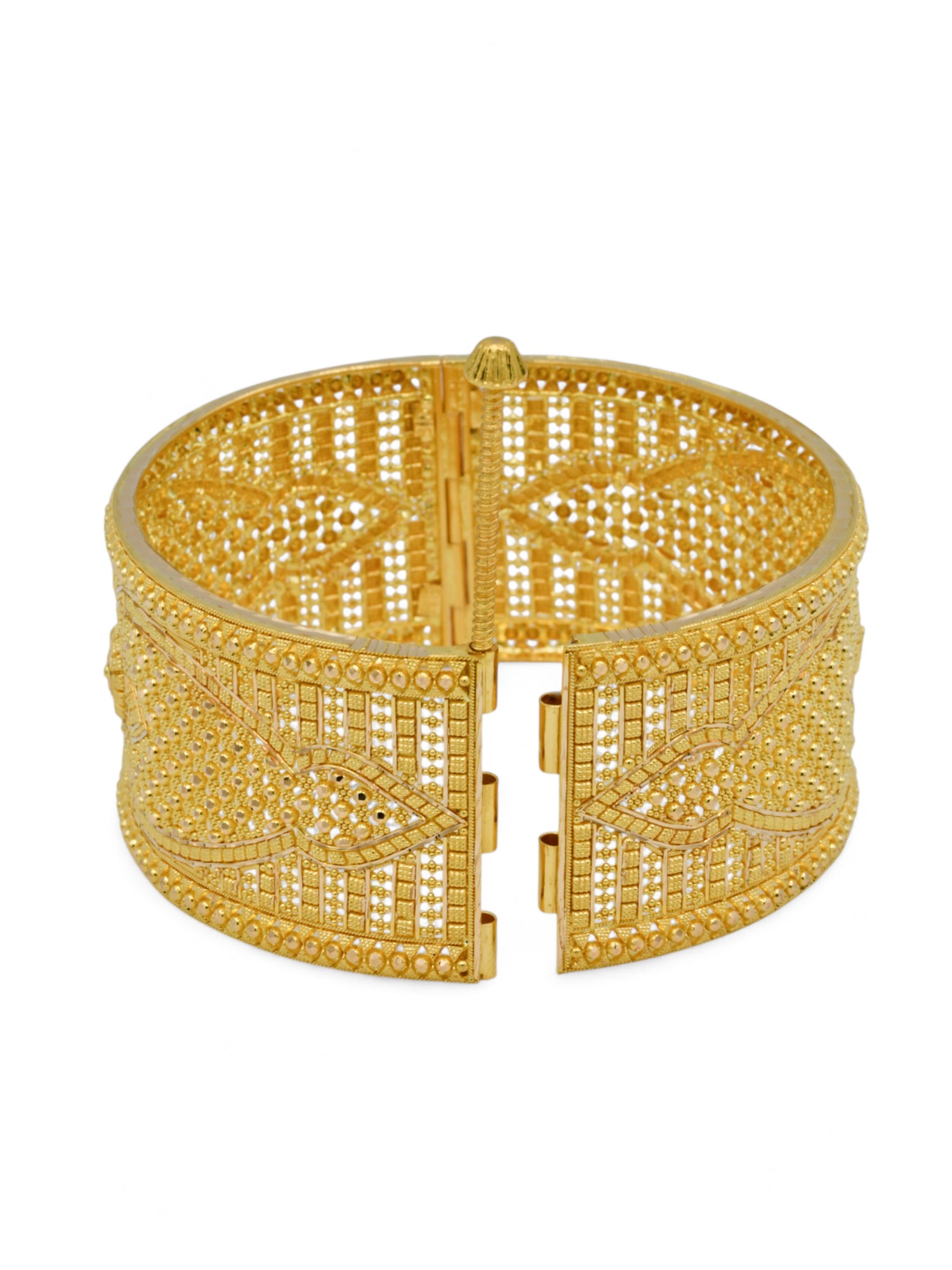 22ct Gold Filigree Screw Broad Patta Bangle
