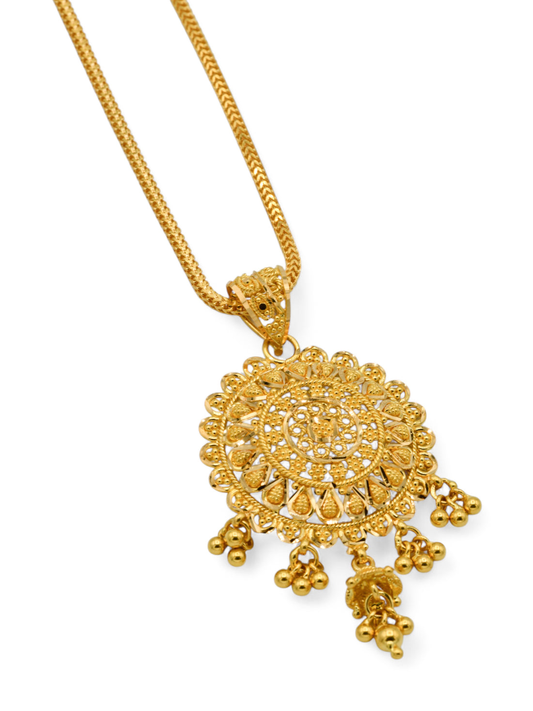 22ct Gold Filligree Round Pendant