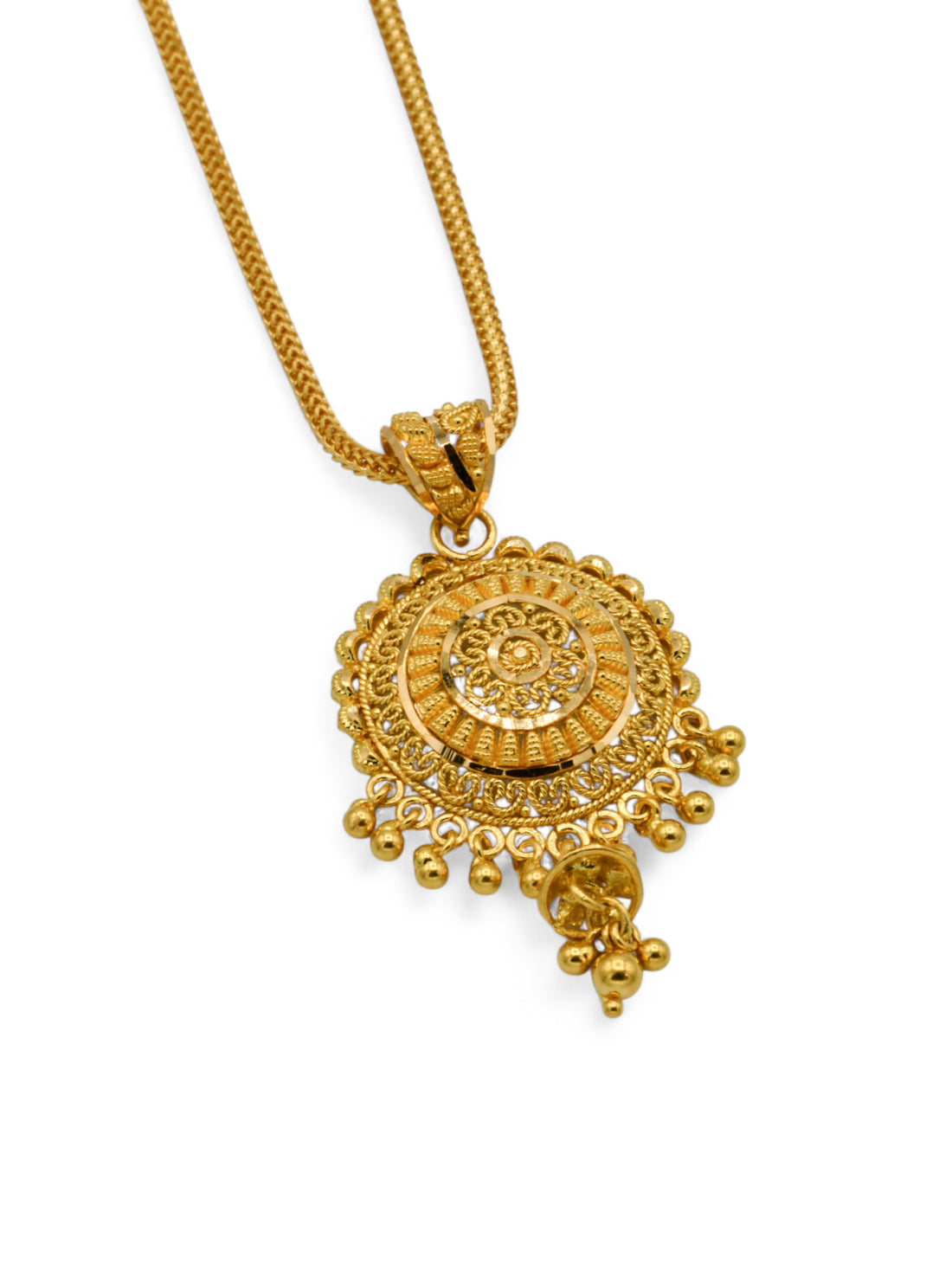22ct Gold Filligree Round Pendant