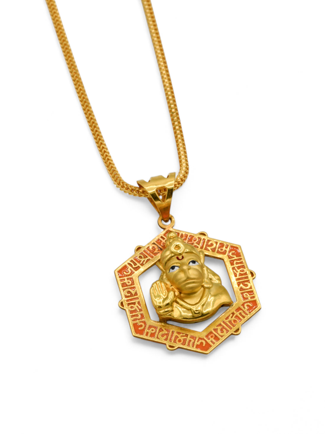 22ct Gold Minakari Hanumanji Pendant