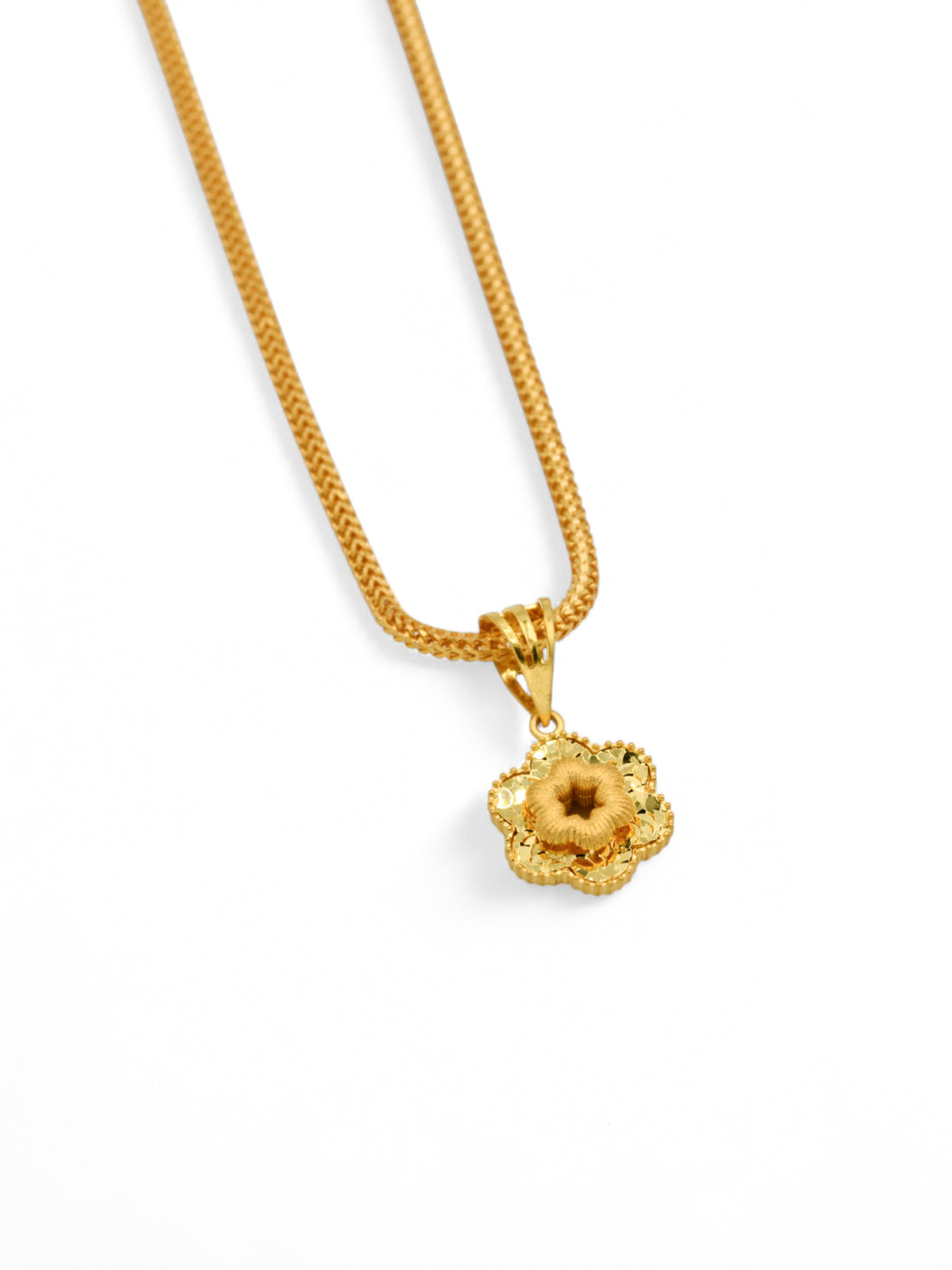 22ct Gold Flower Pendant - Roop Darshan