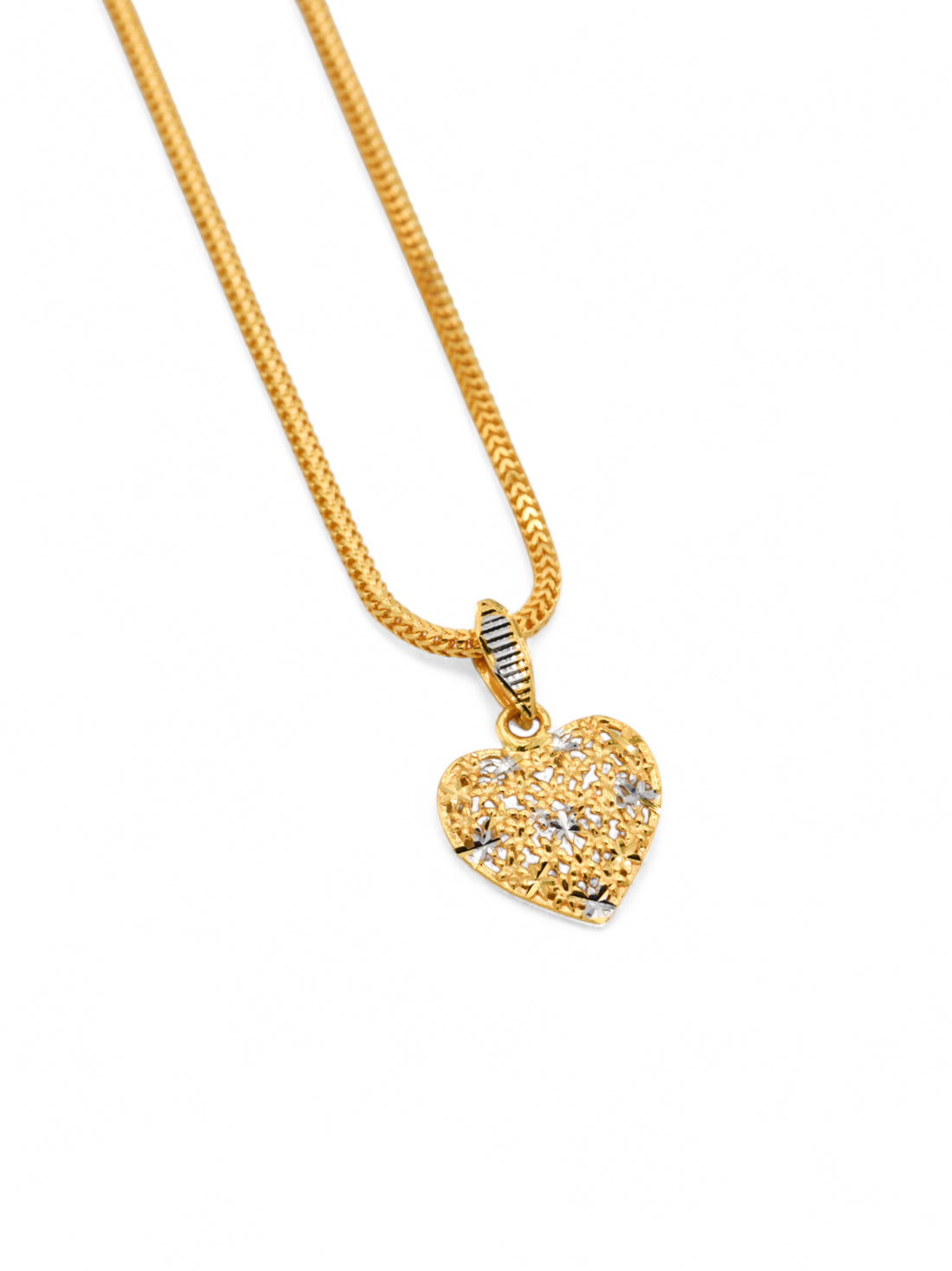 22ct Gold Two Tone Heart Pendant