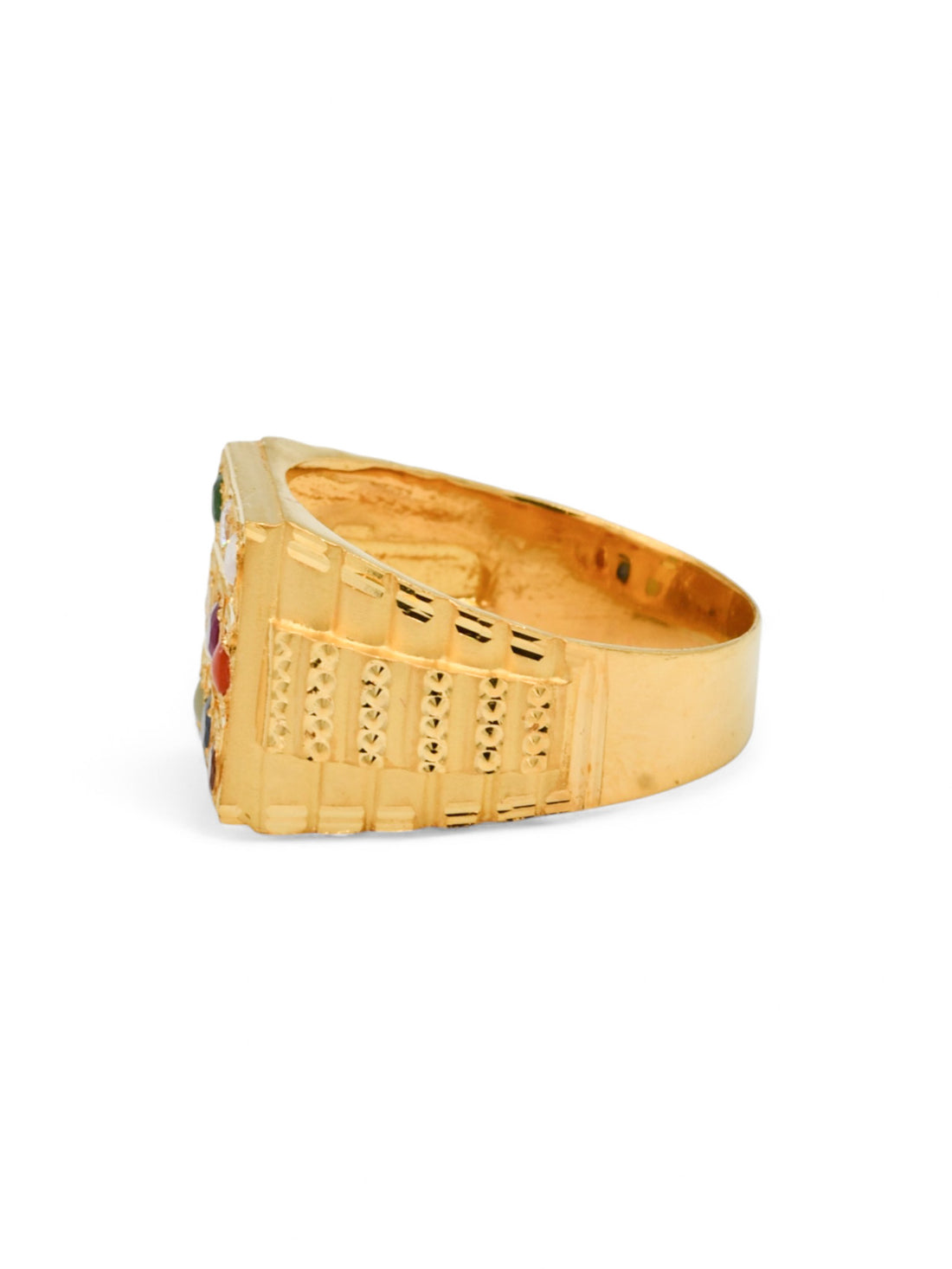 22ct Gold Navaratna Mens Ring