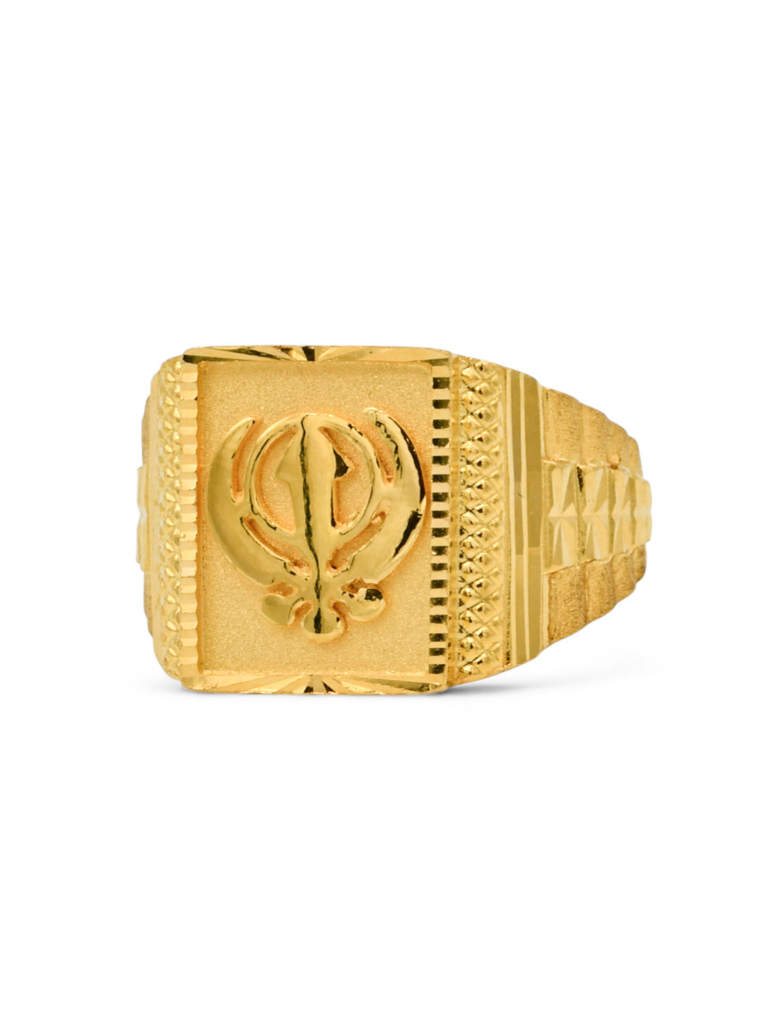 22ct Gold Khanda Mens Ring - Roop Darshan