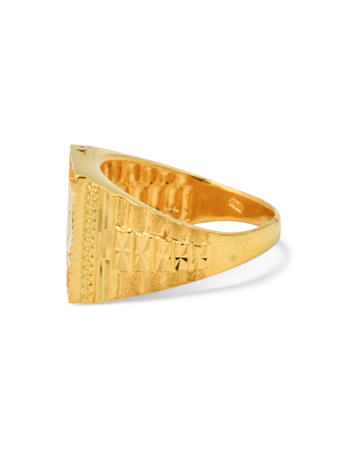 22ct Gold Khanda Mens Ring - Roop Darshan