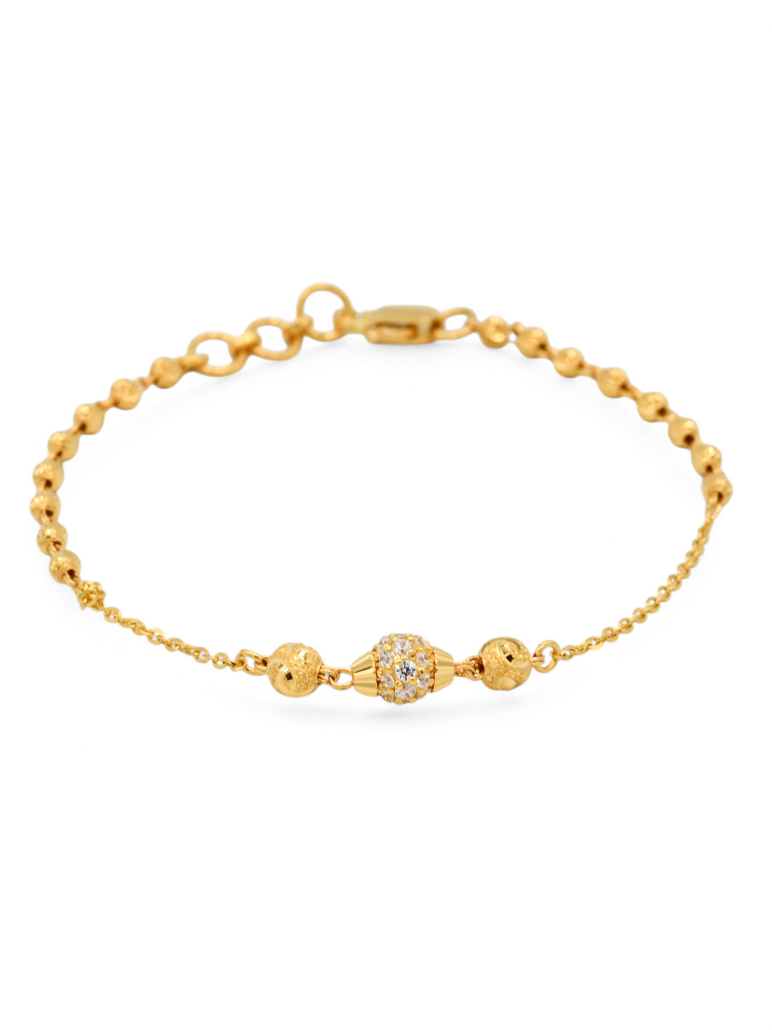 22ct Gold CZ Ball Ladies Bracelet