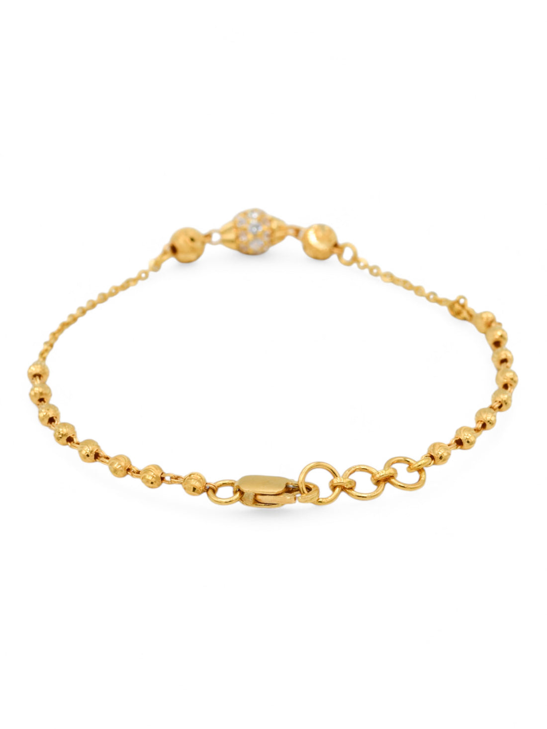 22ct Gold CZ Ball Ladies Bracelet