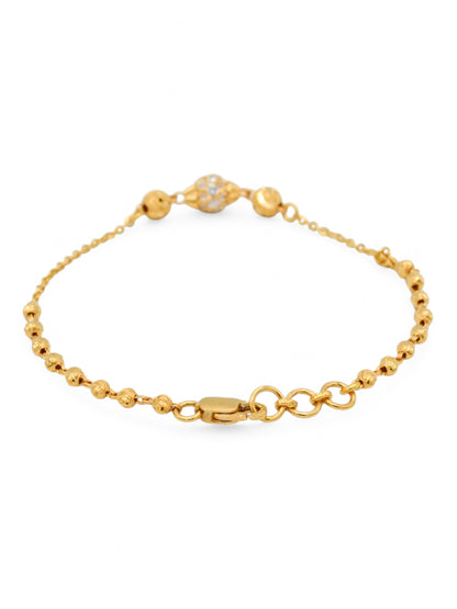22ct Gold CZ Ball Ladies Bracelet