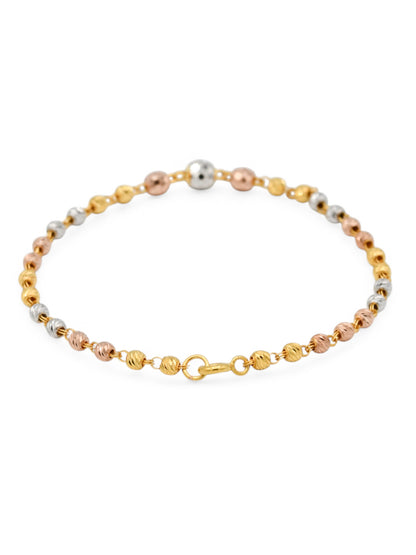 22ct Rose Gold Ball Ladies Bracelet - Roop Darshan
