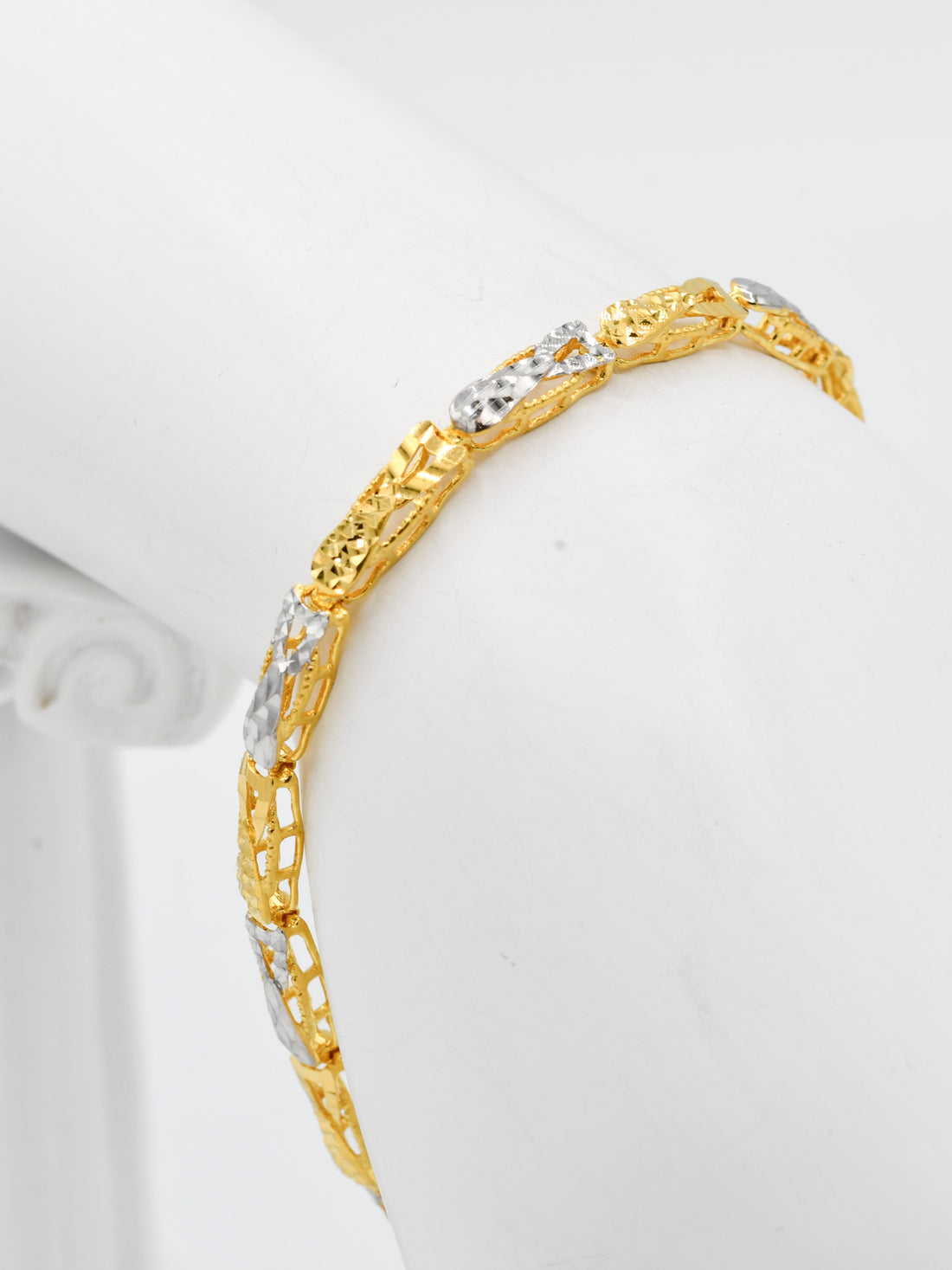 22ct Gold Two Tone Ladies Bracelet
