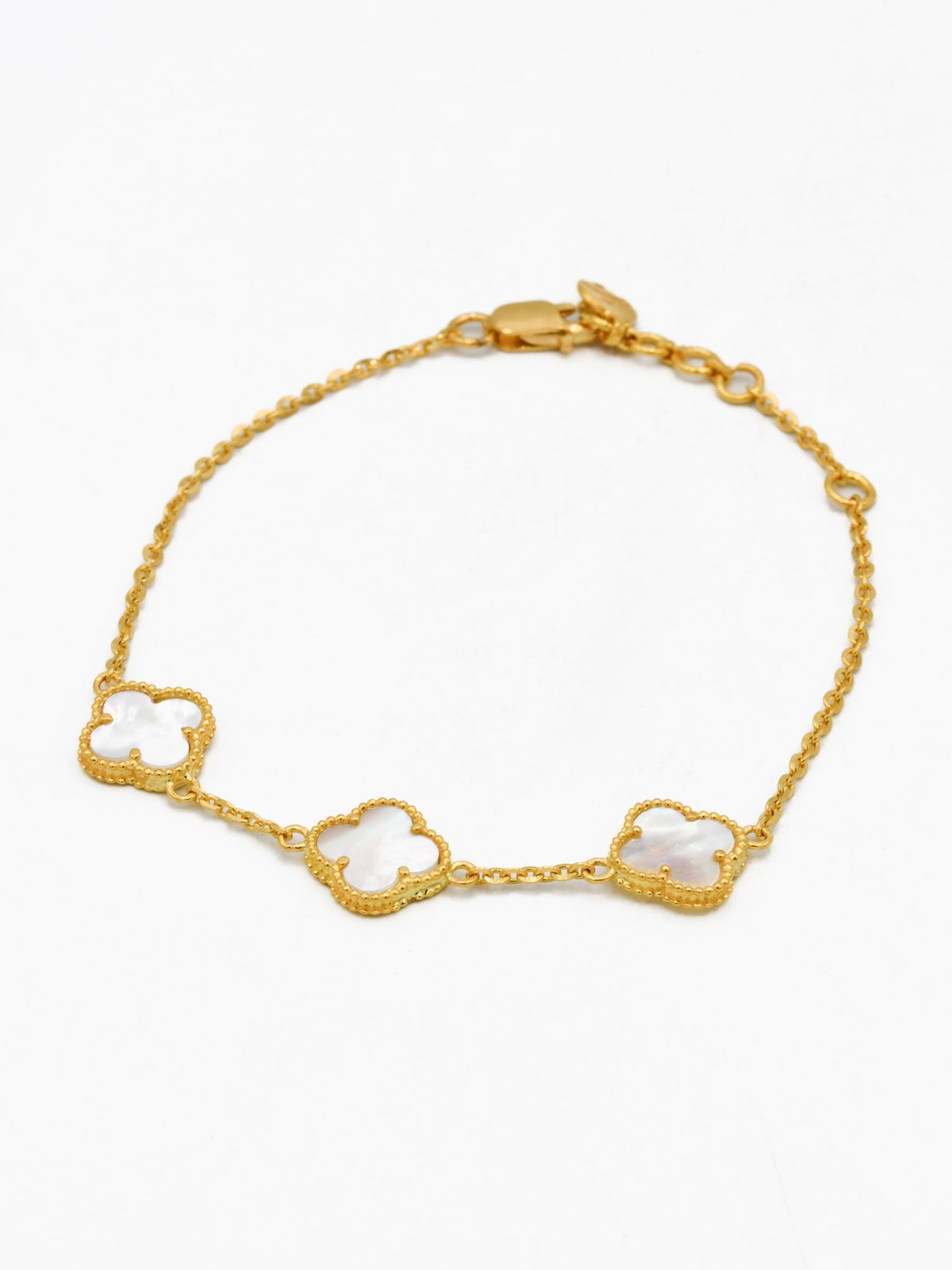 22ct Gold White Flower Bracelet
