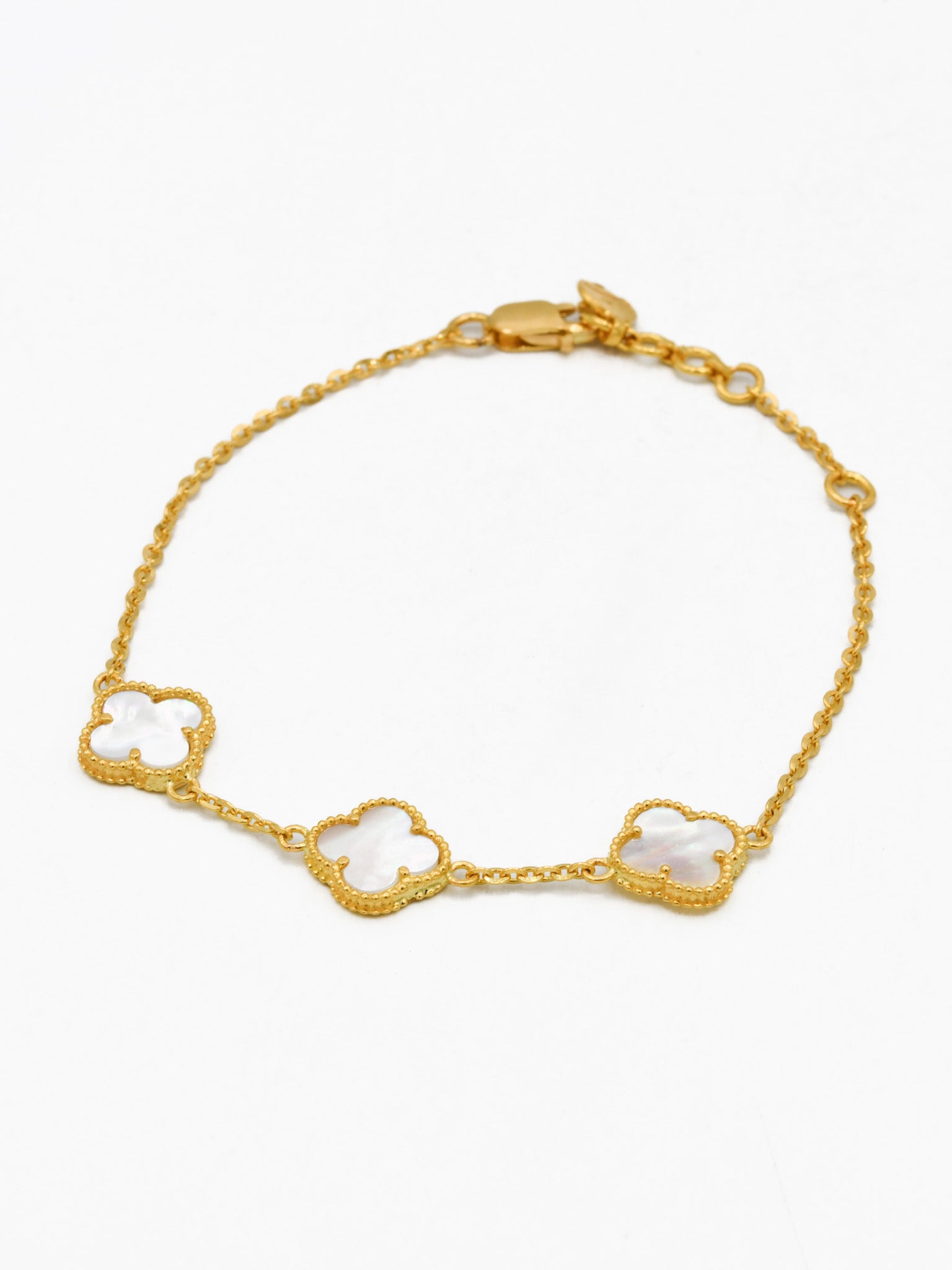 22ct Gold White Flower Bracelet