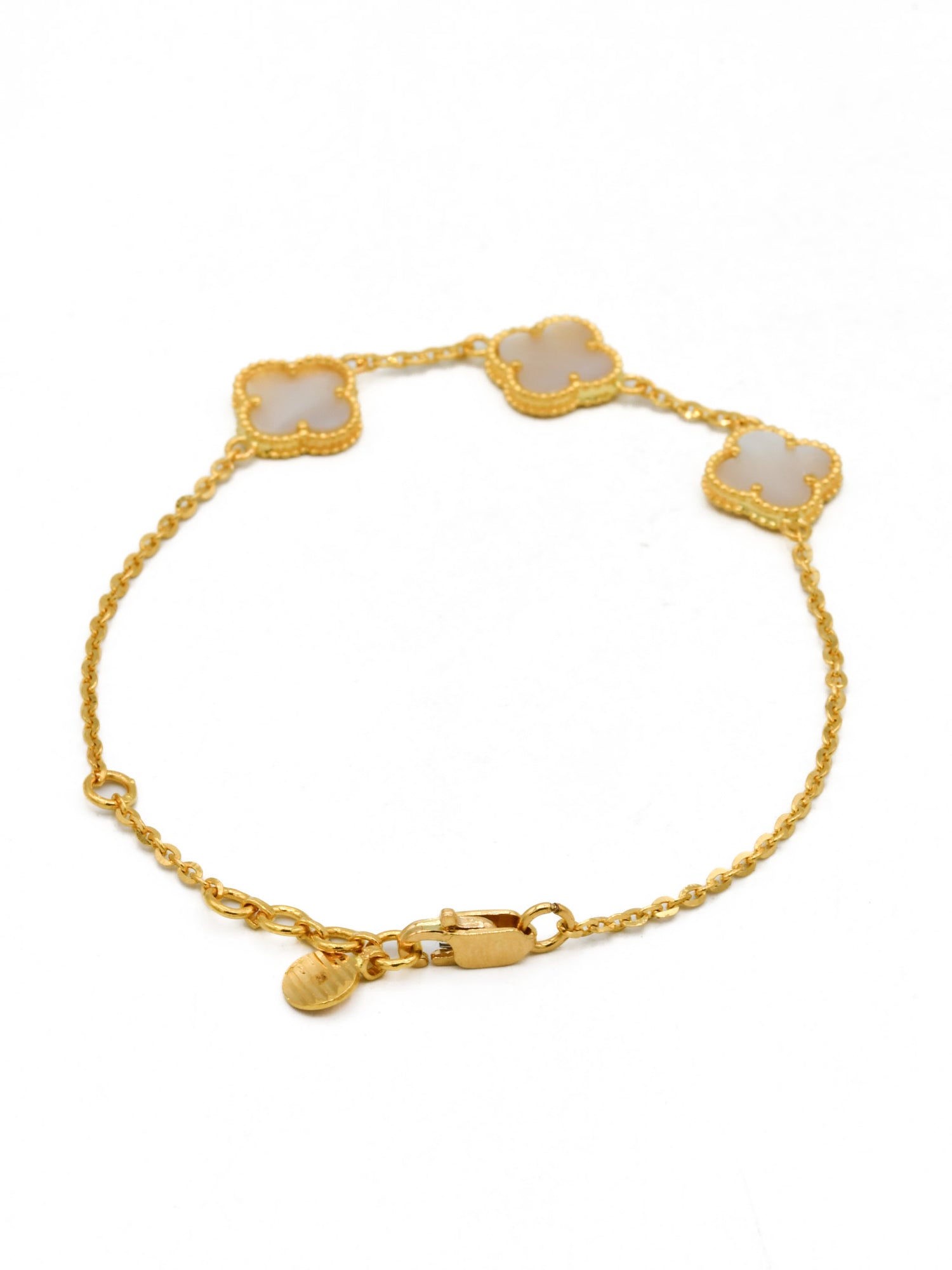 22ct Gold White Flower Bracelet