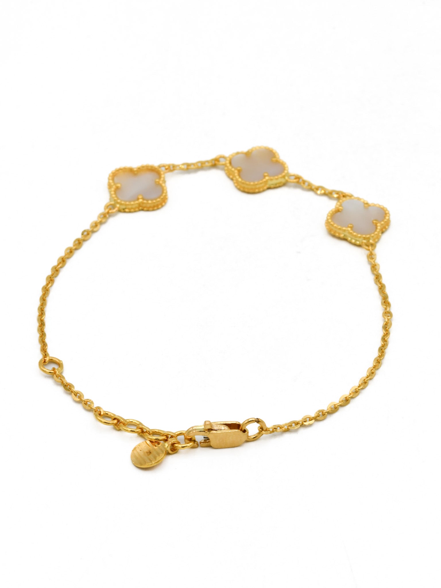 22ct Gold White Flower Bracelet