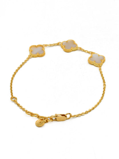 22ct Gold White Flower Bracelet