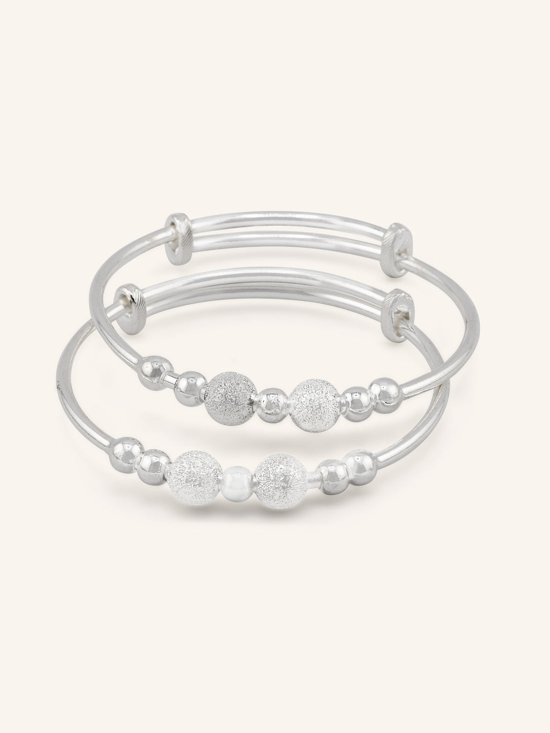Silver Adjustable Pair Baby Bangle