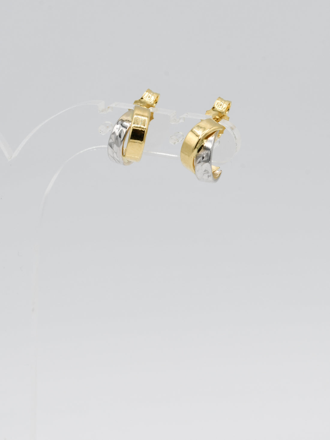 18ct Gold Two Tone Stud Earrings