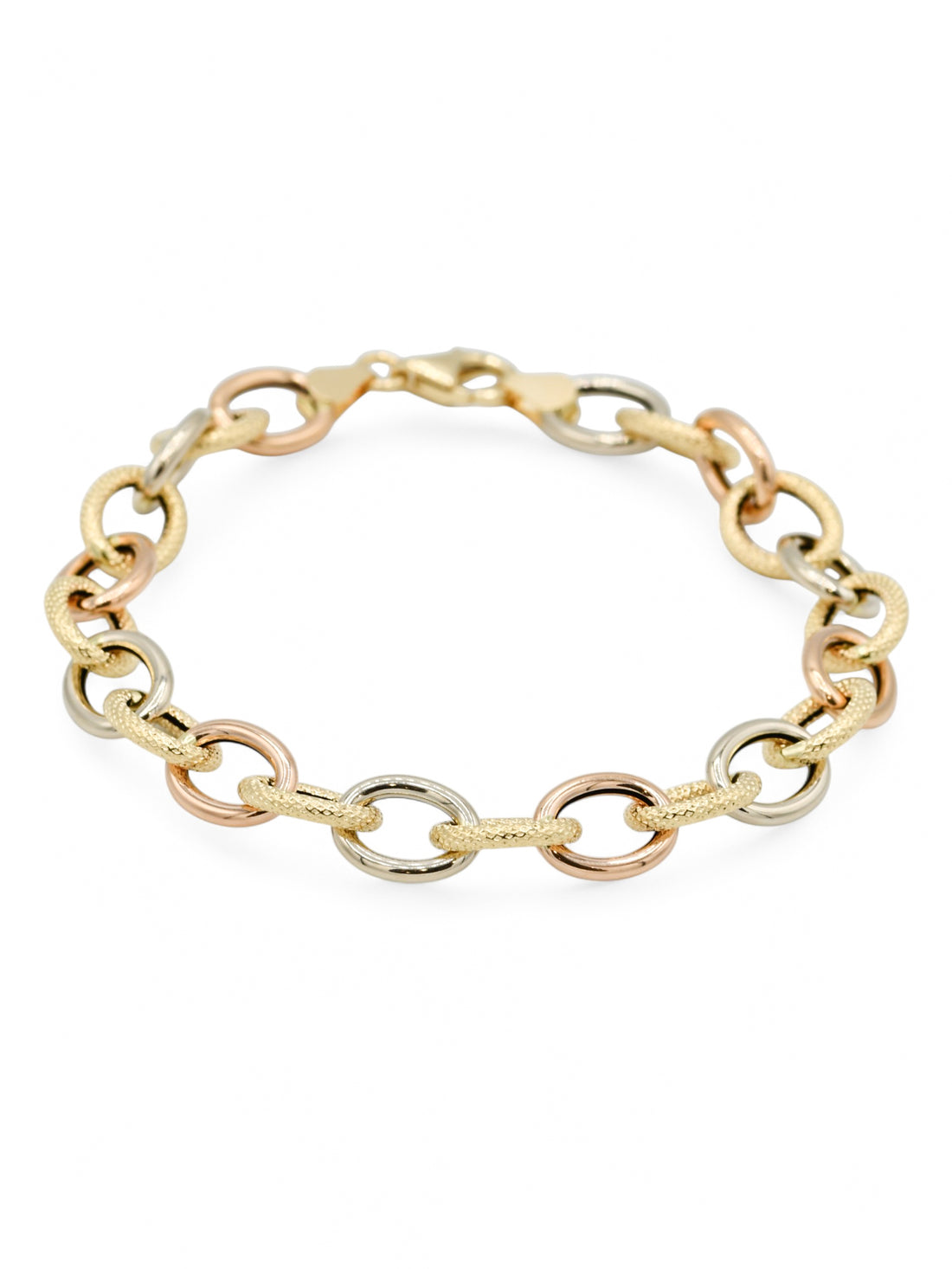 18ct Rose Gold Hollow Link Bracelet