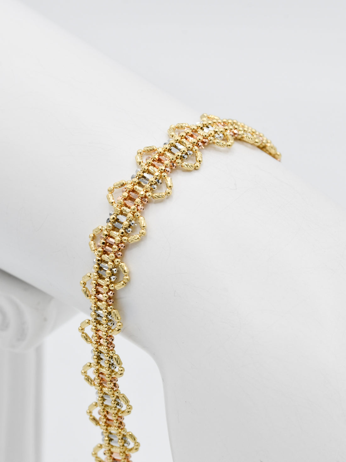 18ct Rose Gold Two Tone Ladies Bracelet - Roop Darshan