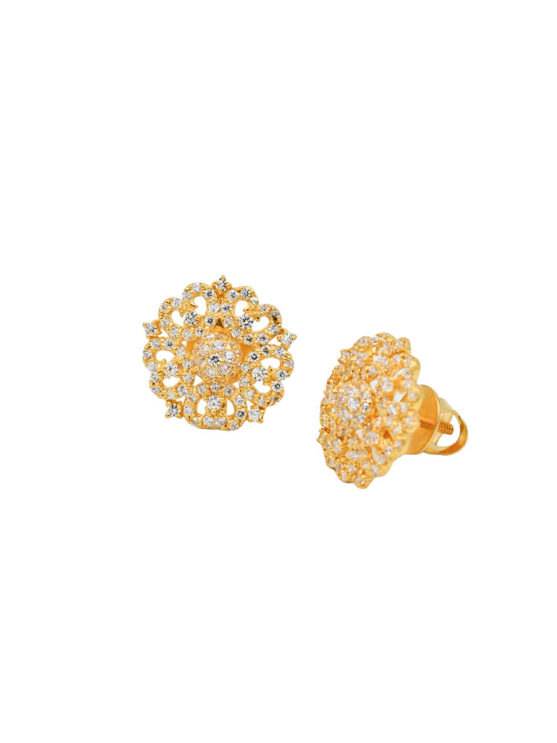 22ct Gold CZ Stud Earrings - Roop Darshan