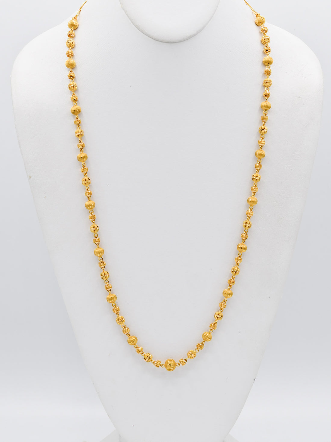22ct Gold Ball Long Fancy Chain - Roop Darshan