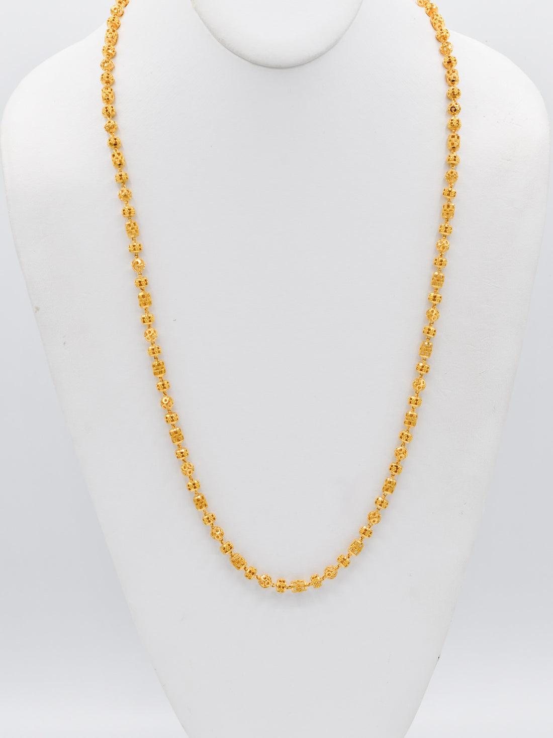 22ct Gold Ball Long Fancy Chain - Roop Darshan