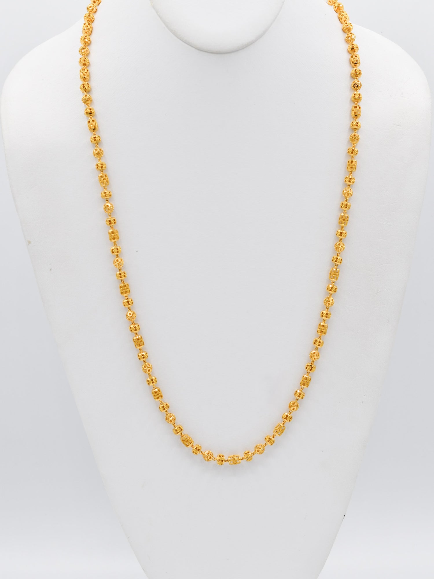 22ct Gold Ball Long Fancy Chain - Roop Darshan