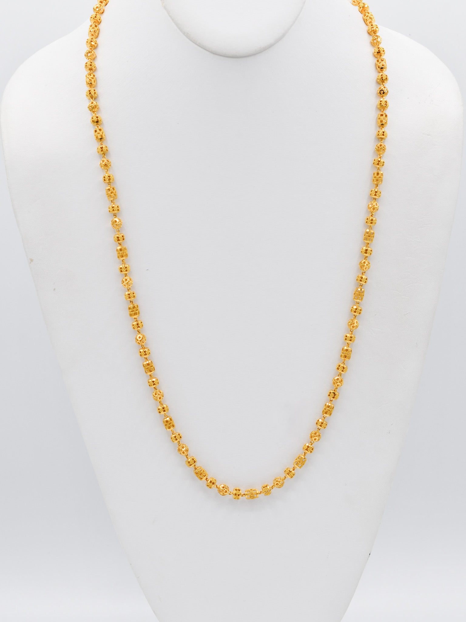 22ct Gold Ball Long Fancy Chain - Roop Darshan