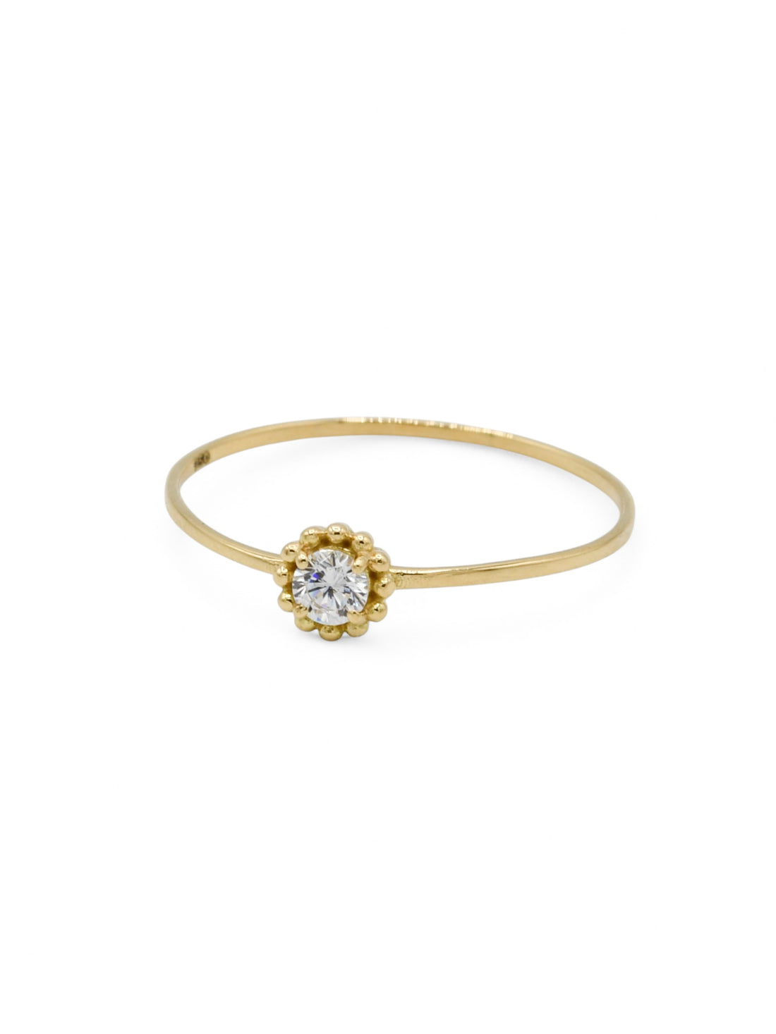18ct Gold CZ Ladies Ring