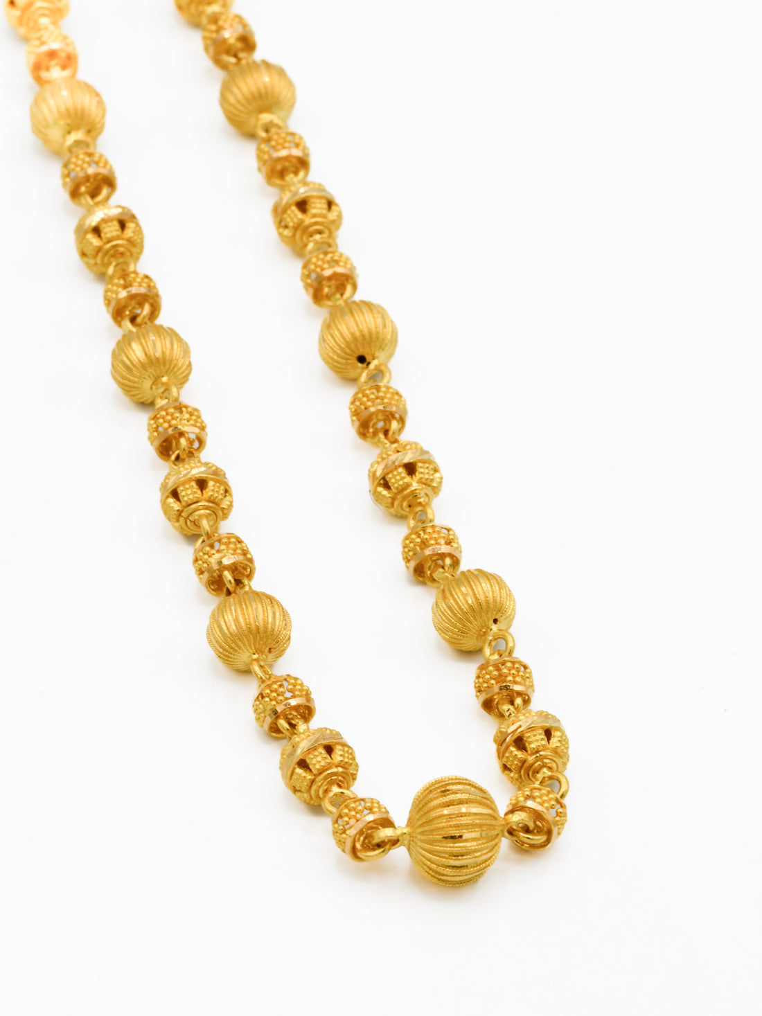 22ct Gold Ball Long Fancy Chain - Roop Darshan