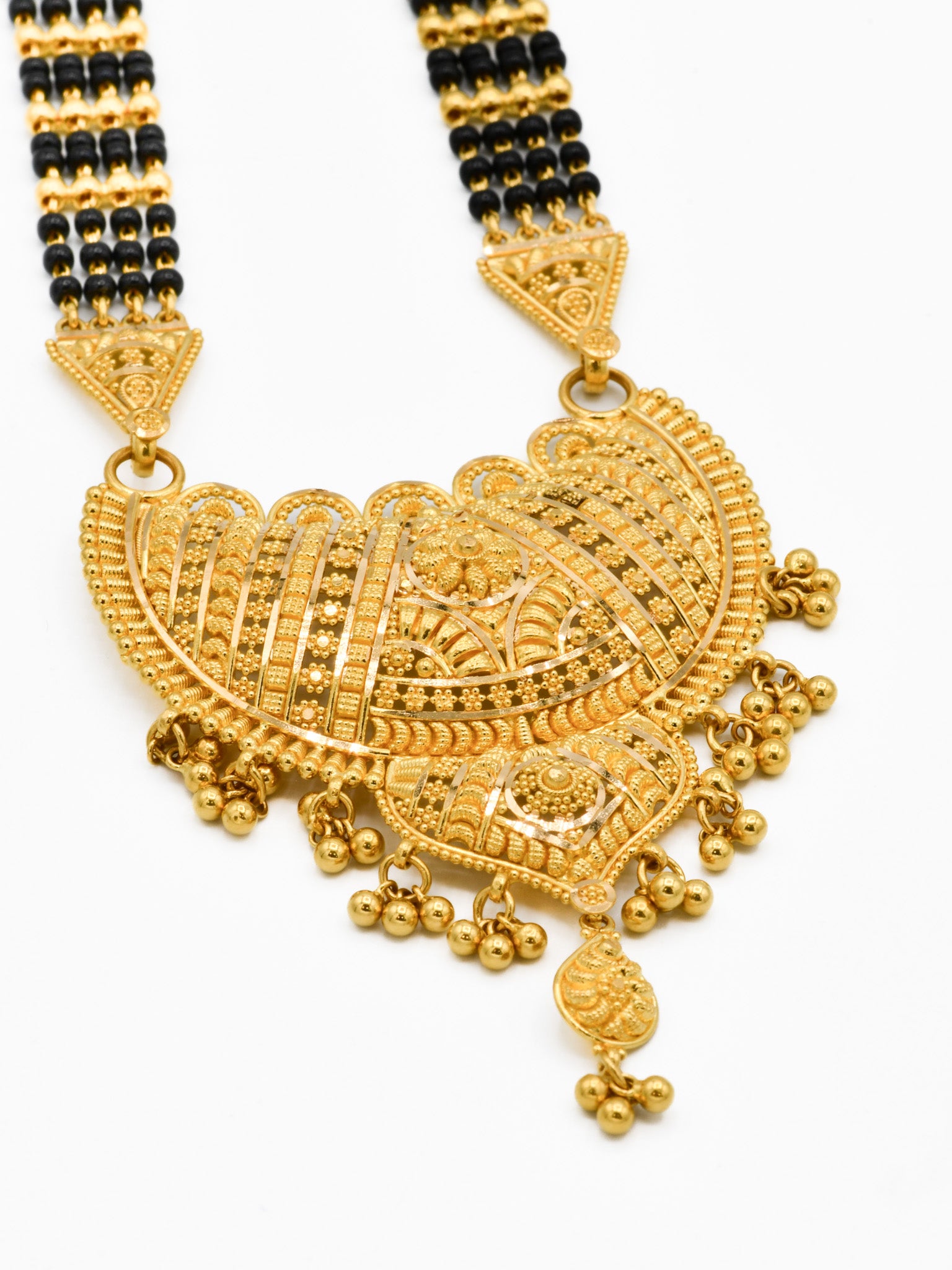22ct Gold 4 Row Long Mangal Sutra - Roop Darshan