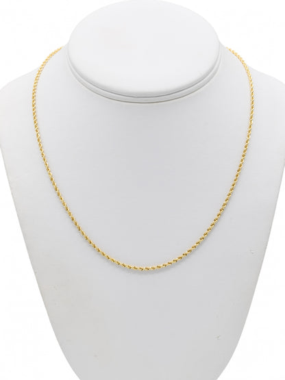 18ct Gold Hollow Rope Chain