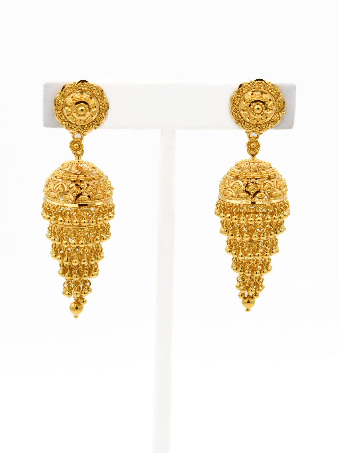 22ct Gold 5 Layer Jhumka Earrings - Roop Darshan