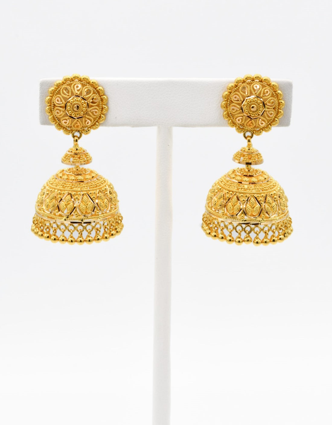 22ct Gold Jhumka Earrings - Roop Darshan