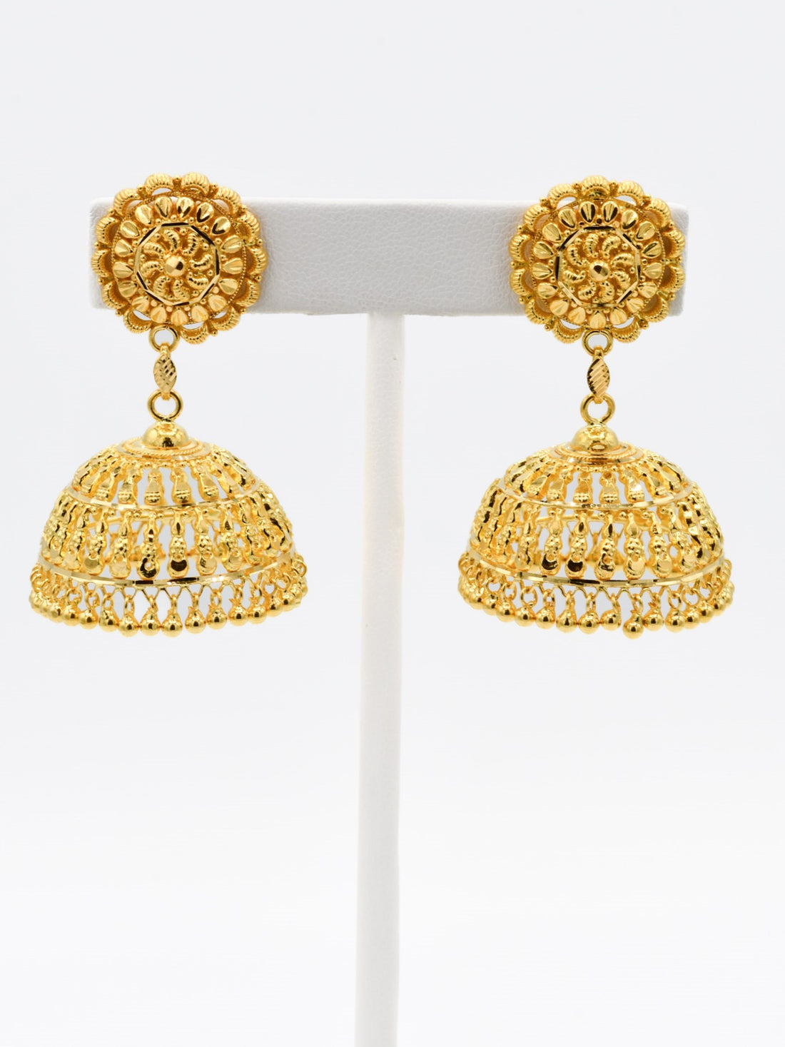 22ct Gold Jhumka Earrings - Roop Darshan