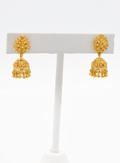 22ct Gold Jhumki Earrings - Roop Darshan