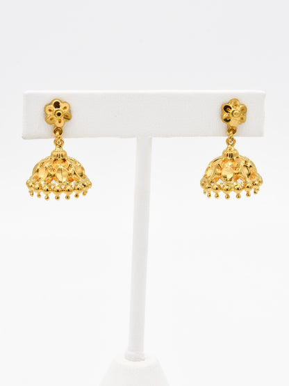 22ct Gold Jhumki Earrings - Roop Darshan