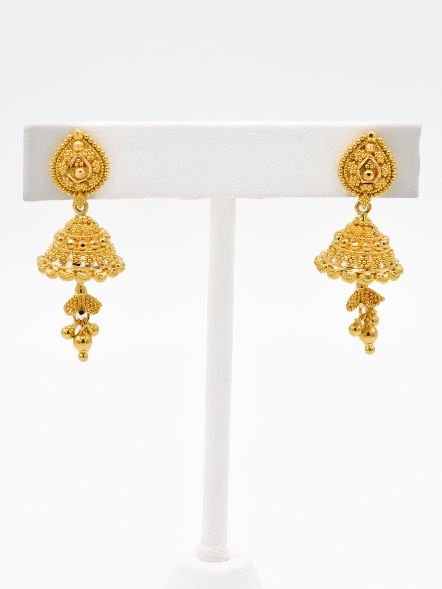 22ct Gold Jhumki Earrings - Roop Darshan